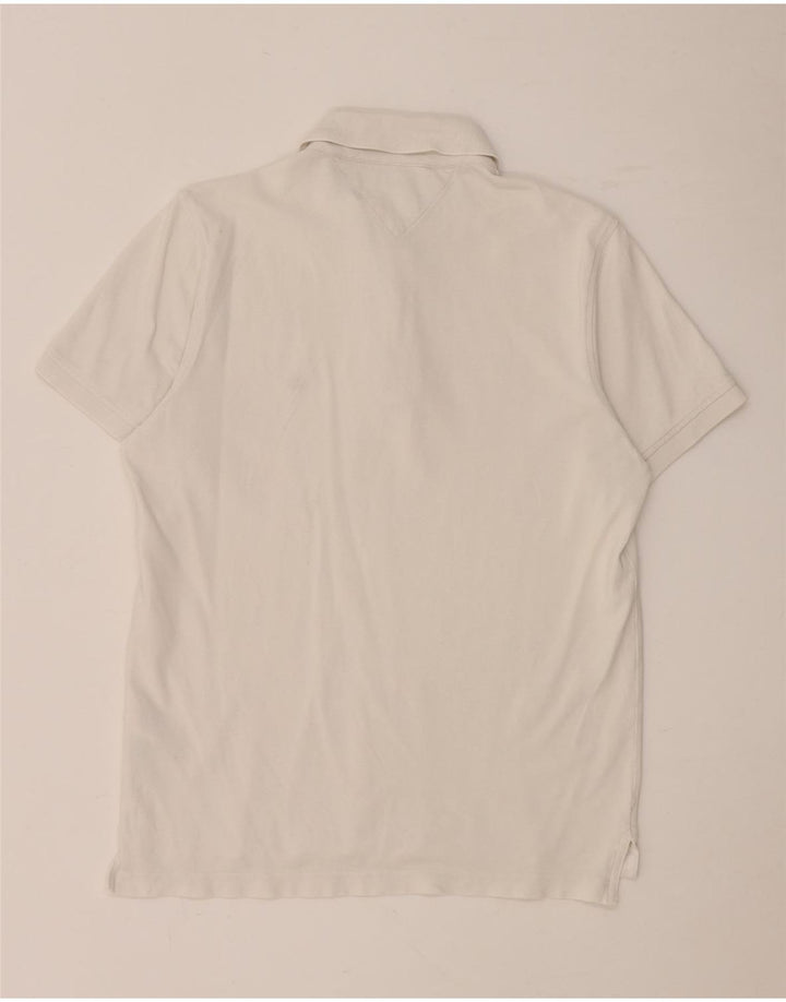 Tommy Hilfiger Herren-Poloshirt in schmaler Passform, groß, aus weißer Baumwolle