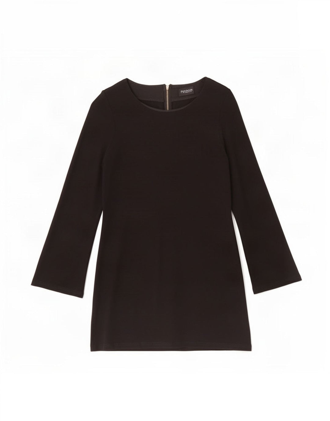 Topshop Damen Langarm-Basic-Kleid UK 12 Mittelschwarze Viskose