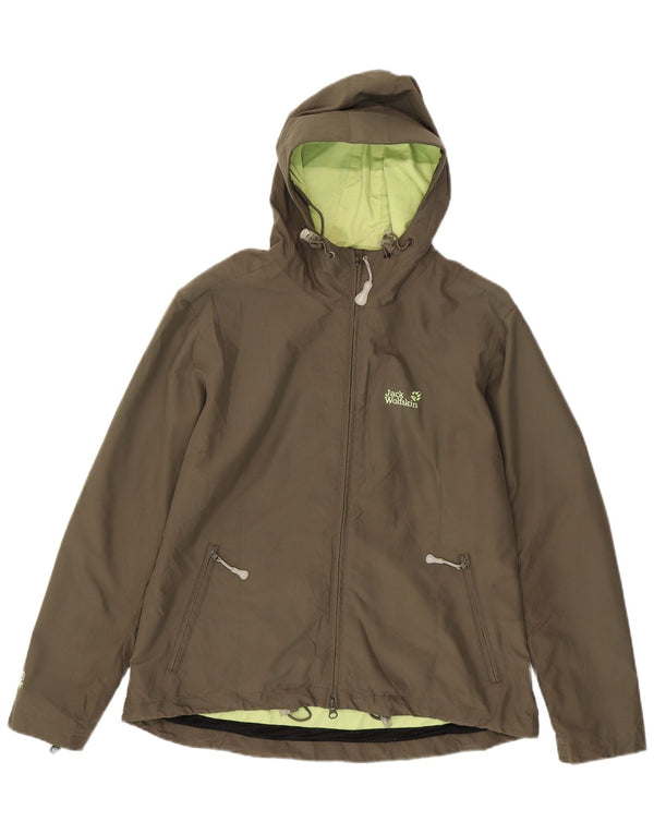 Jack Wolfskin Damen Kapuzen-Windbreakerjacke UK 14/16 Large Khaki