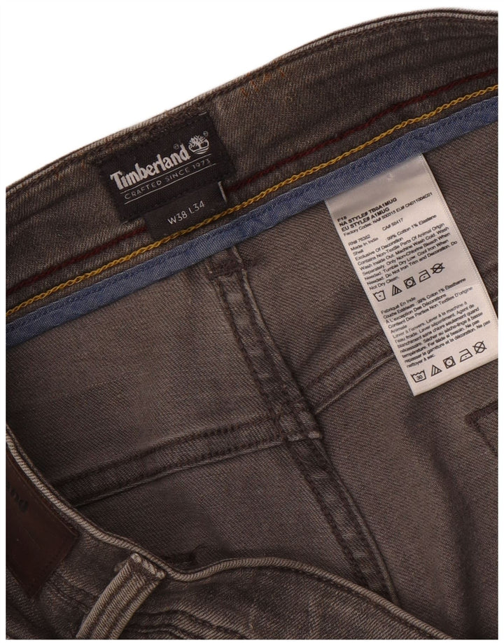 Timberland Herren Tapered Jeans W38 L30 Graue Baumwolle