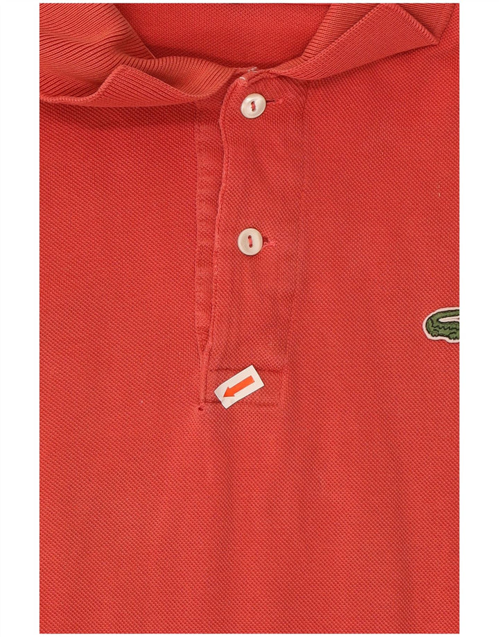 LACOSTE Mens Polo Shirt Size 4 Medium Red Cotton