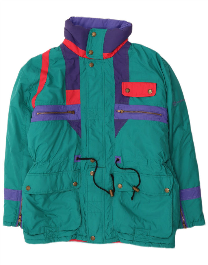 Sergio Tacchini Herren Skijacke UK 38 Mittelblaues Colourblock-Polyester
