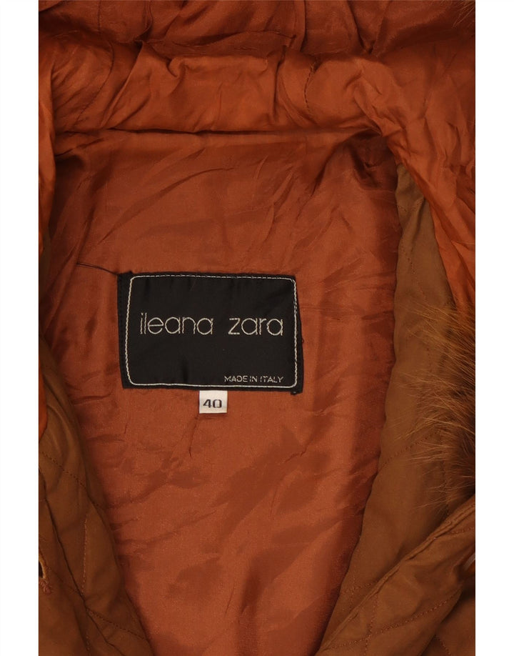 Ileana Zara Damen Übergroße Steppjacke mit Kapuze IT 40 Small Braun