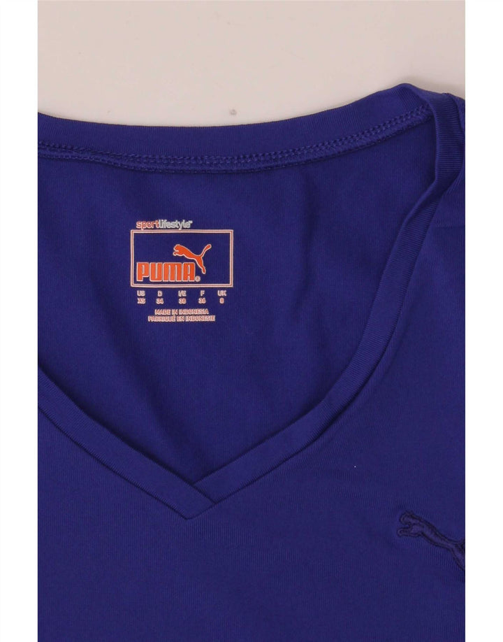 Puma Damen T-Shirt Top UK 8 Small Blau