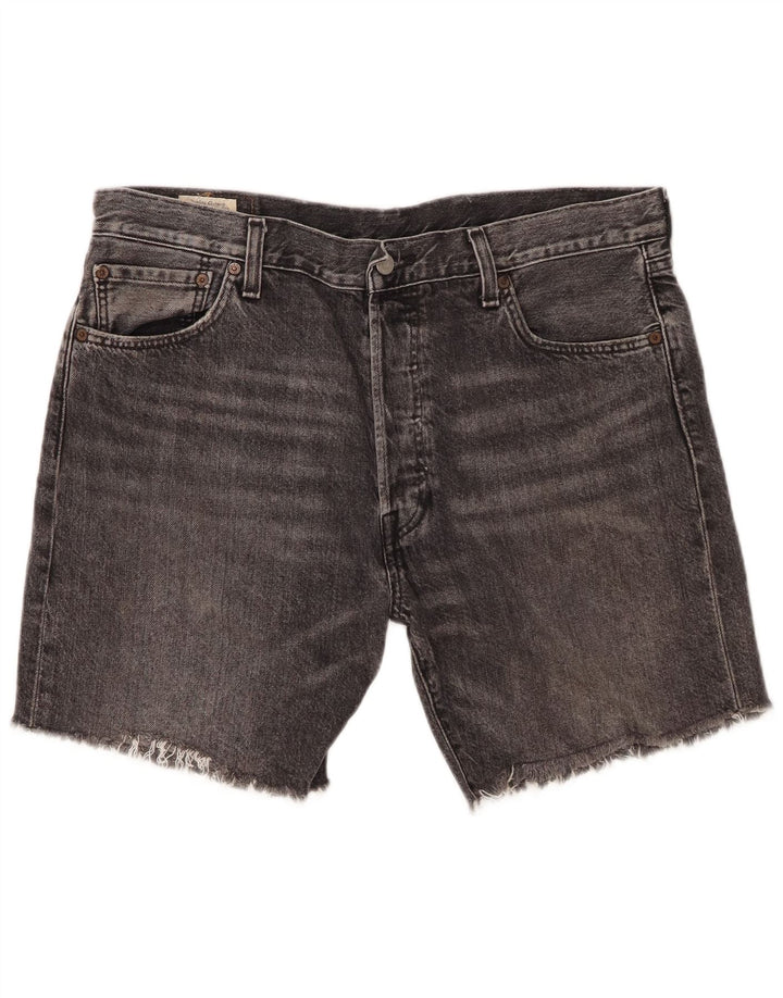Levi's Herren 501 Denim Shorts W36 Large Grau Baumwolle