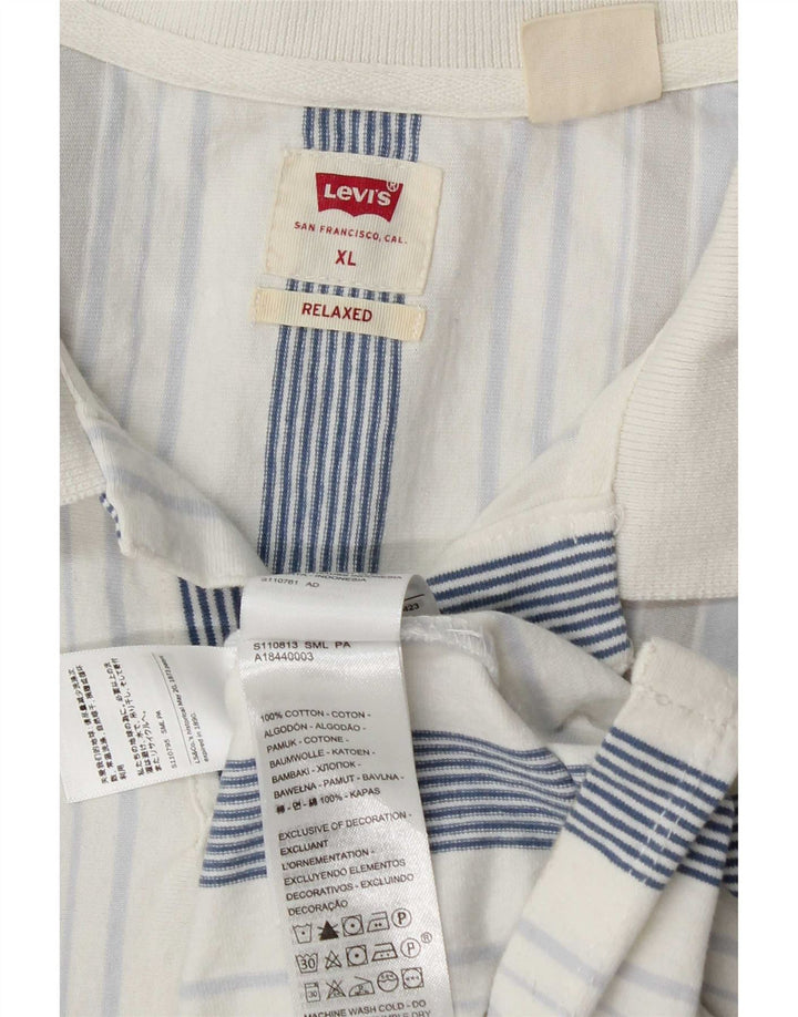 Levi's Herren Relaxed Poloshirt XL blau gestreift aus Baumwolle