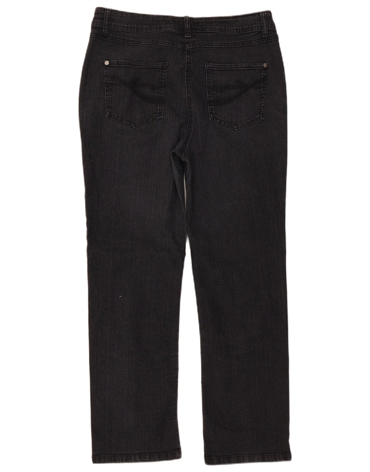 M&Co Damen Straight Jeans UK 14 Large W34 L27 Schwarz