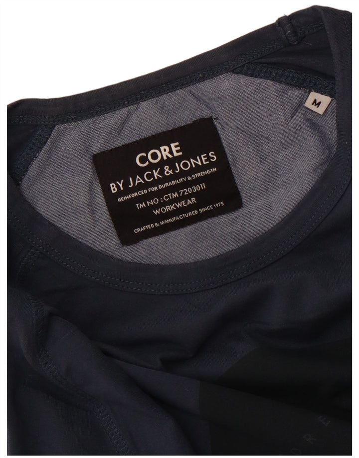 Jack & Jones Herren Grafik-Oberteil, langärmelig, mittelblau