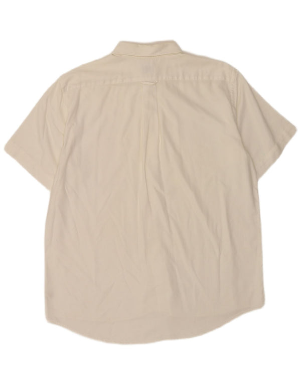 Lacoste Herren-Kurzarmhemd, Größe 42, große weiße Baumwolle