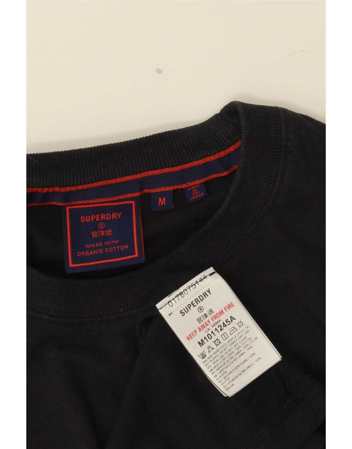 Superdry Herren T-Shirt-Oberteil aus mittelschwarzer Baumwolle