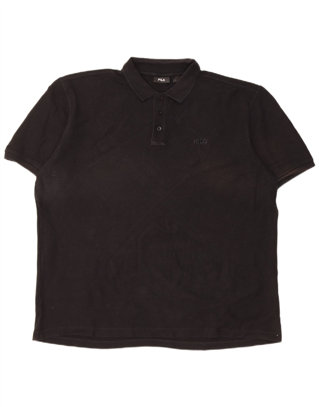 Fila Herren Kurzarm-Poloshirt mit normaler Passform, XL, Schwarz