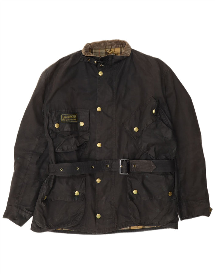 Barbour Herrenjacke aus gewachster Baumwolle, Größe 44, Braun