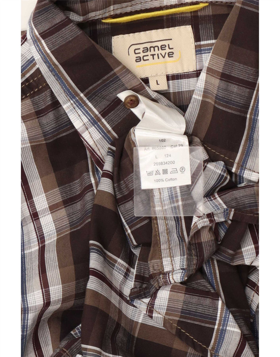 Camel Active Herrenhemd, groß, braun, kariert, Baumwolle