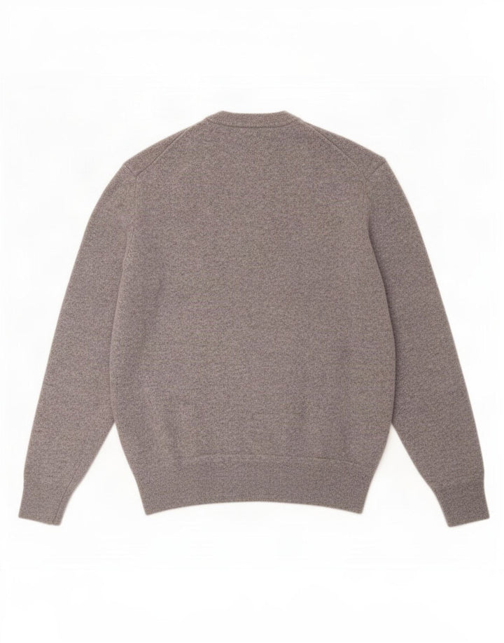 Zara Herren-Pullover mit Rundhalsausschnitt, mittelgraue Wolle