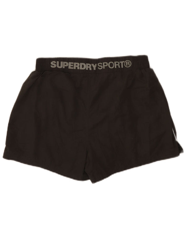 Superdry Damen Sportshorts mit Grafik, mittelgroß, Schwarz