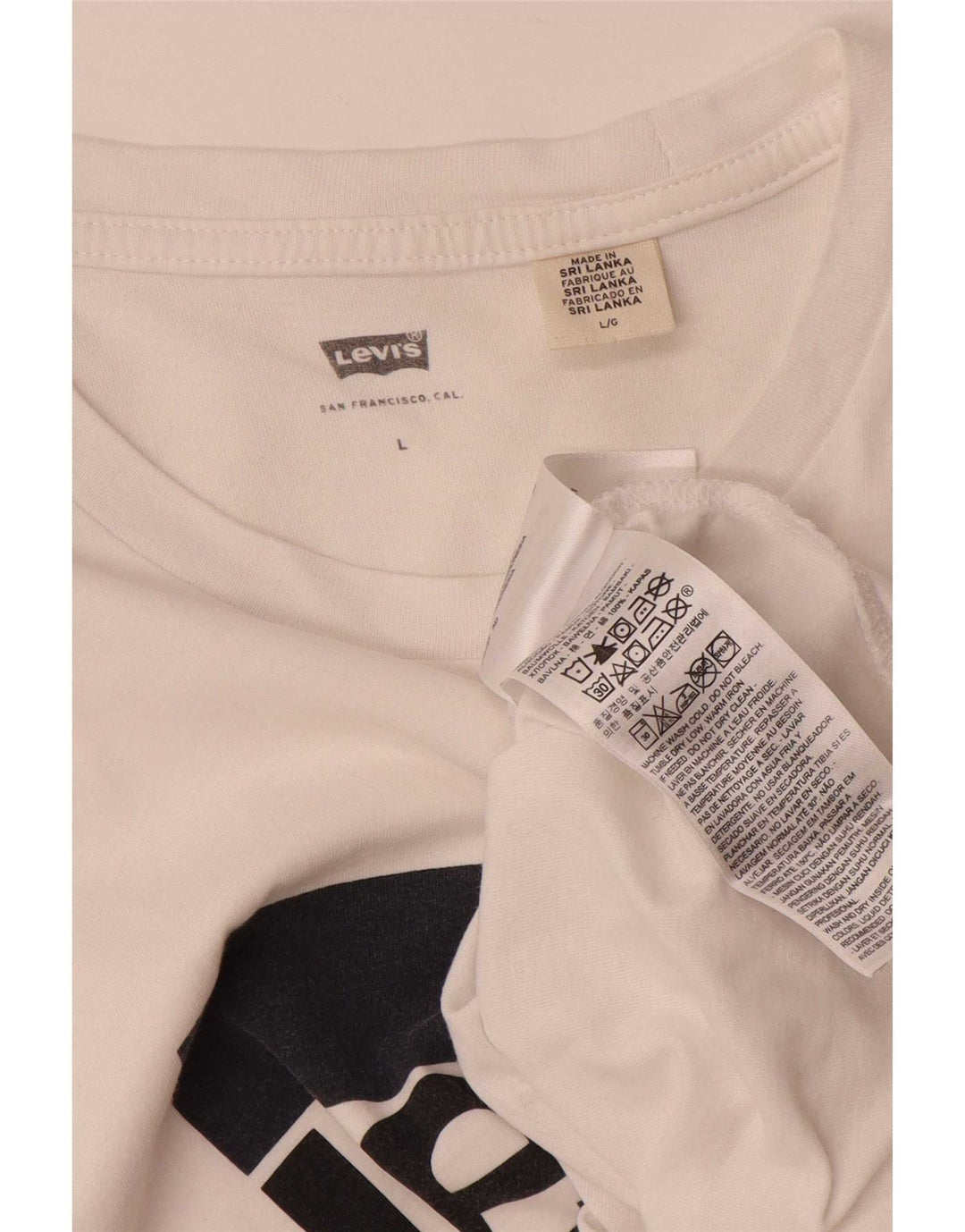Levi's Herren-T-Shirt mit Grafik, Größe L, aus weißer Baumwolle