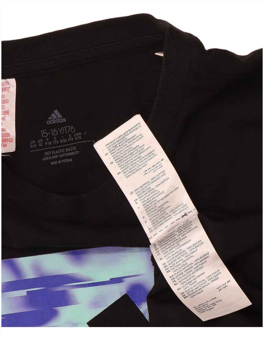 Adidas Jungen Graphic T-Shirt Top 15-16 Jahre Schwarz