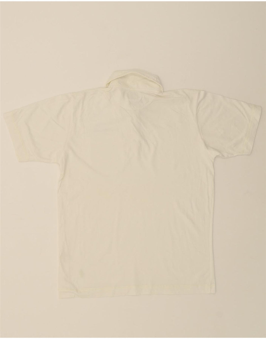 MARLBORO CLASSICS Mens Polo Shirt Medium Off White Cotton Vintage Marlboro Classics and Second-Hand Marlboro Classics from Messina Hembry 