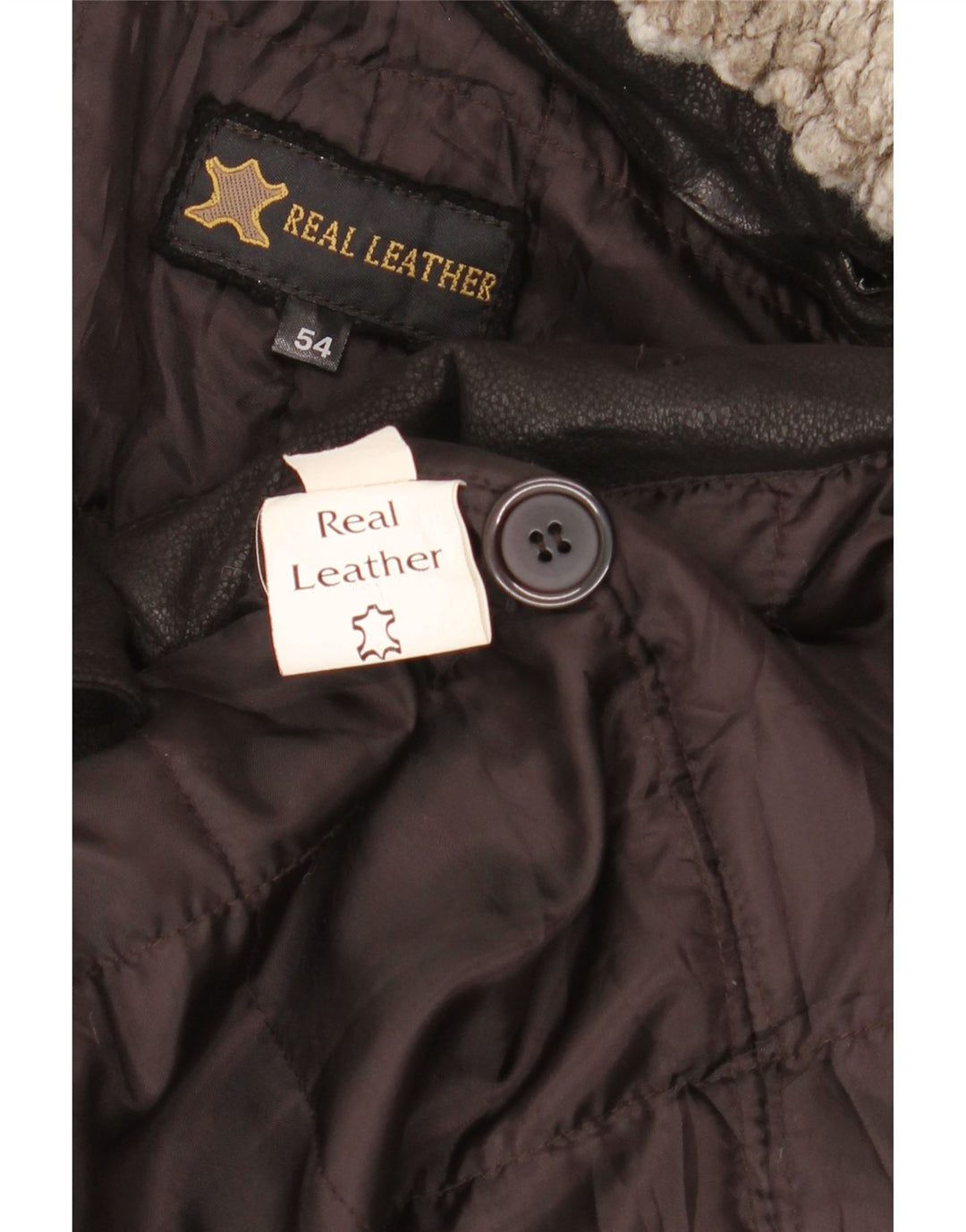 Vintage Herren Ledermantel IT 54 2XL Schwarzes Leder