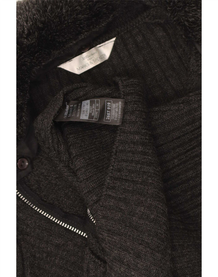 Marks & Spencer Damen-Cardigan-Pullover UK 12 Mittelgraues Acryl