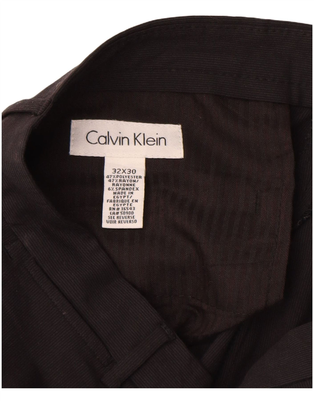 Calvin Klein Herren Straight Chino Hose W32 L30 Schwarz Polyester