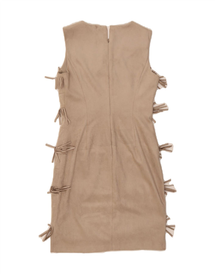 CALVIN KLEIN Womens Sleeveless Sheath Dress US 4 Small Beige Polyester Vintage Calvin Klein and Second-Hand Calvin Klein from Messina Hembry 