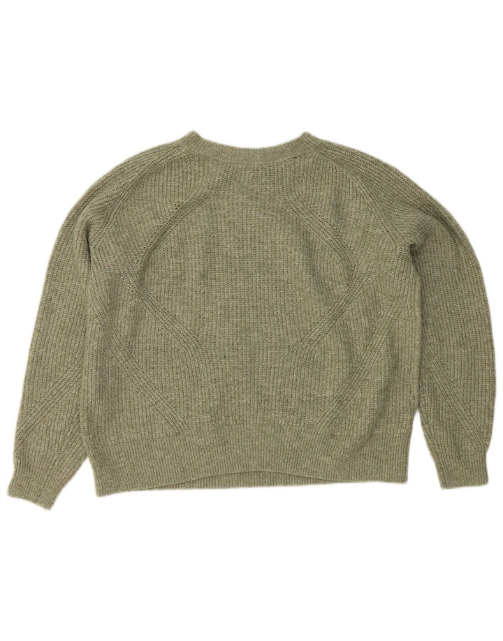 Marks & Spencer Damen Pullover mit Rundhalsausschnitt, UK 14, Mittelgrün, Acryl