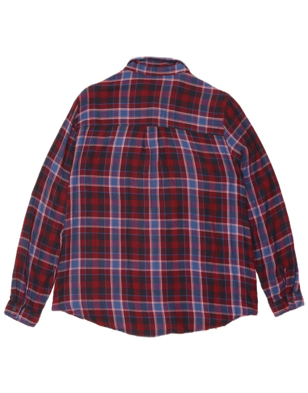 Oasis Damen Flanellhemd UK 10 Small Red Plaid Viscose