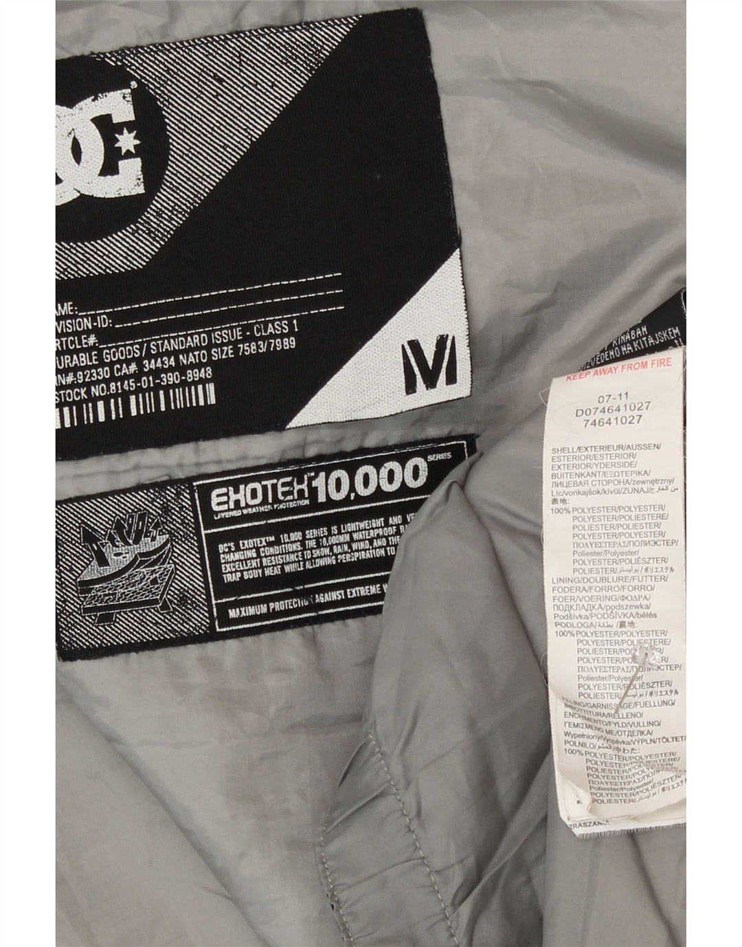 DC Windjacke mit Kapuze für Jungen, 13–14 Jahre, mittelblau gestreift, Polyester