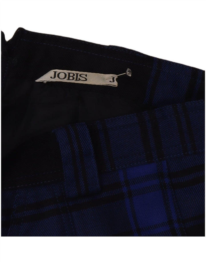 Jobis Damen A-Linien-Rock EU 40 Medium W30 Marineblau karierte Schurwolle