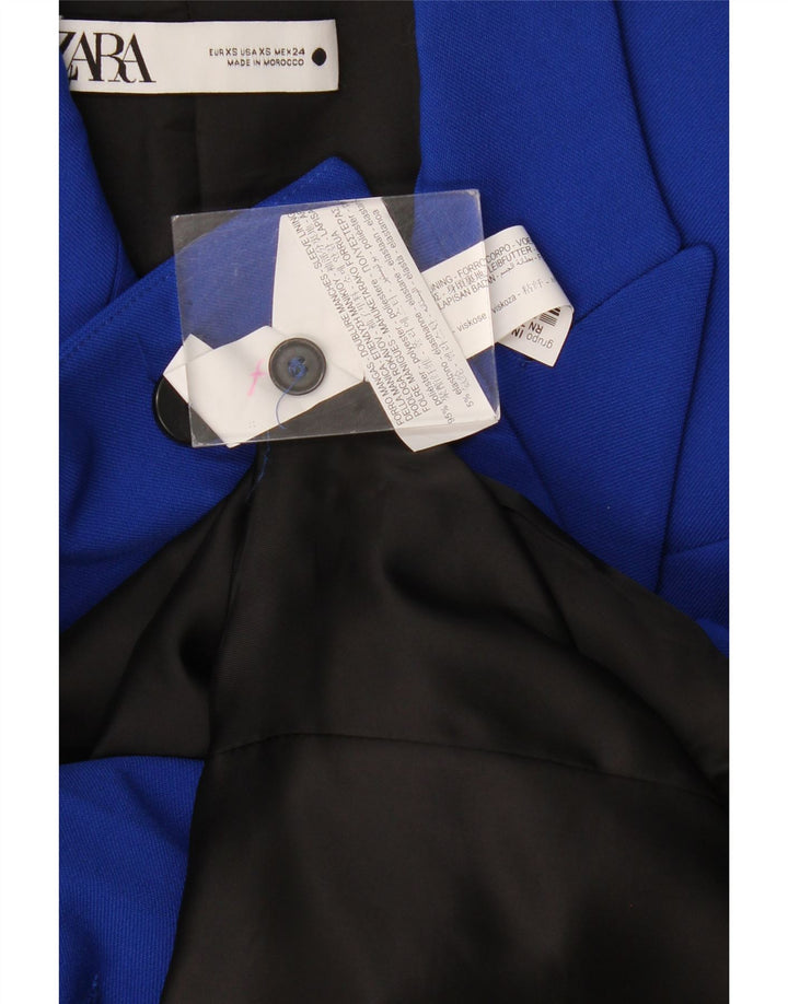 Zara Damen-Blazer mit lockerer Passform, zweireihig, Gr. 6, XS, Blau, Polyester
