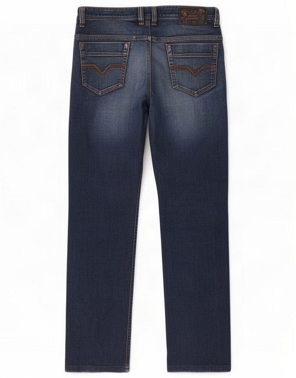 Diesel Herren Safado Straight Jeans W30 L29 Marineblaue Baumwolle