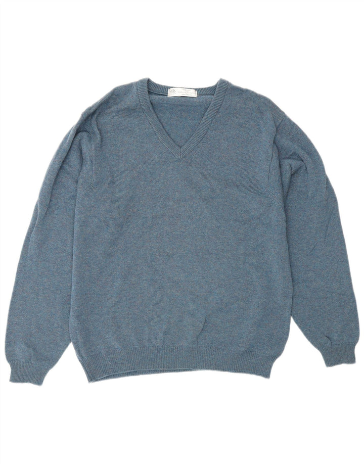 Marks & Spencer Herren-Pullover mit V-Ausschnitt, kleine blaue Lammwolle