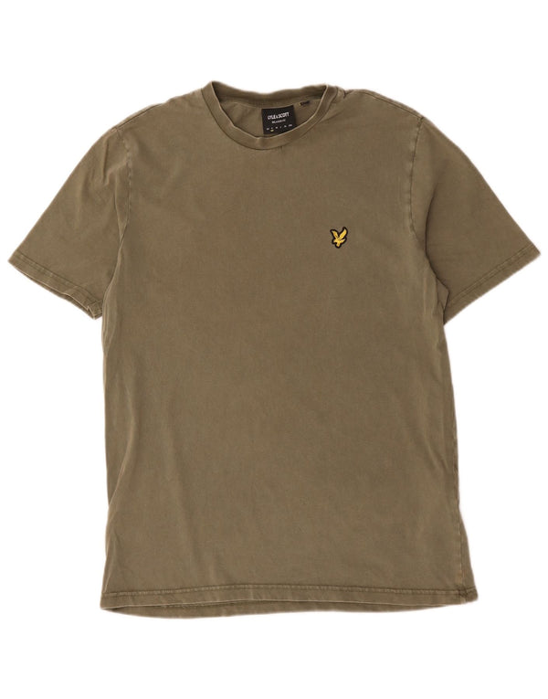 Lyle & Scott Herren Relaxed Fit T-Shirt Top Small Khaki Baumwolle