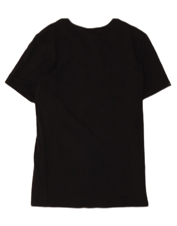 Nike Womens Graphic T-Shirt Top UK 12 Mittelschwarze Baumwolle