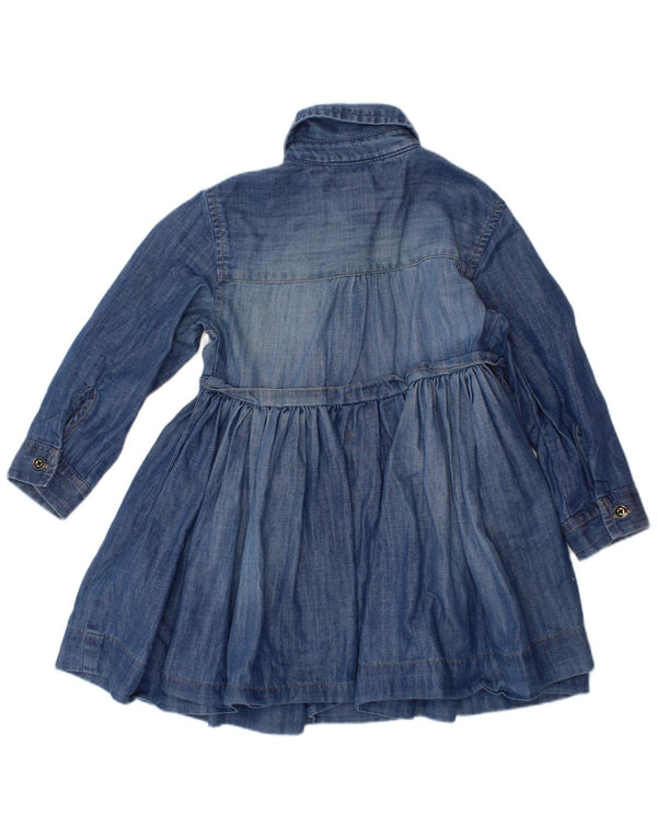 TOMMY HILFIGER Baby Girls Long Sleeve Denim Dress 18-24 Months Blue Cotton