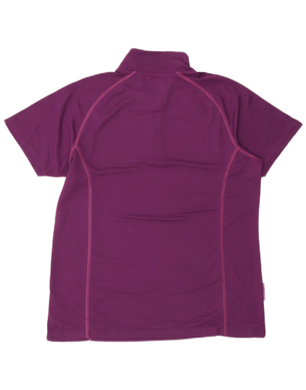 Mountain Warehouse Damen-T-Shirt mit Reißverschluss am Hals, UK 18, XL, Lila, Polyester