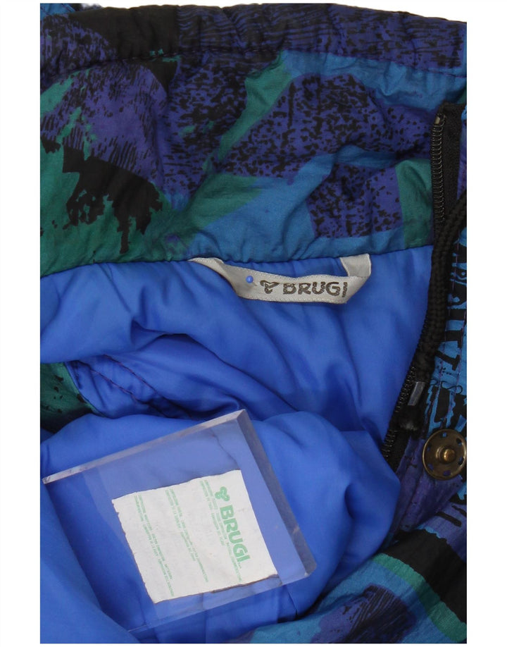 BRUGI Damen Grafikweste UK 14 Mittelblaues geometrisches Polyamid