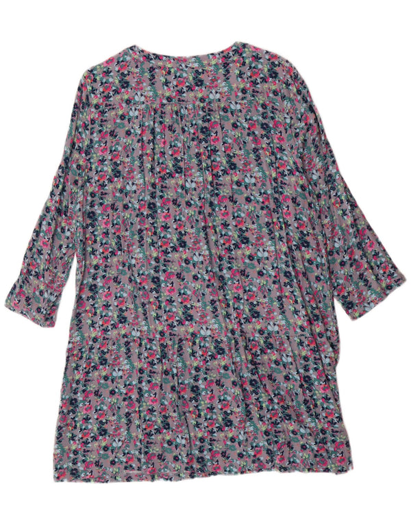 Joules Damen-Tunikakleid mit 3/4-Ärmeln, UK 18, XL, mehrfarbig, Blumenmuster, Viskose