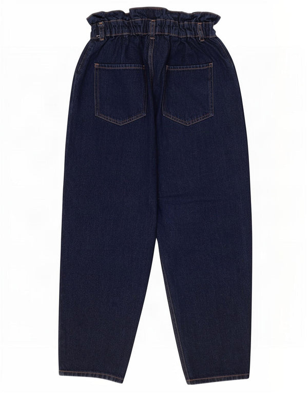 Zara Damen Crop High Waist Loose Jeans EU 40 Medium W30 L23 Marineblau