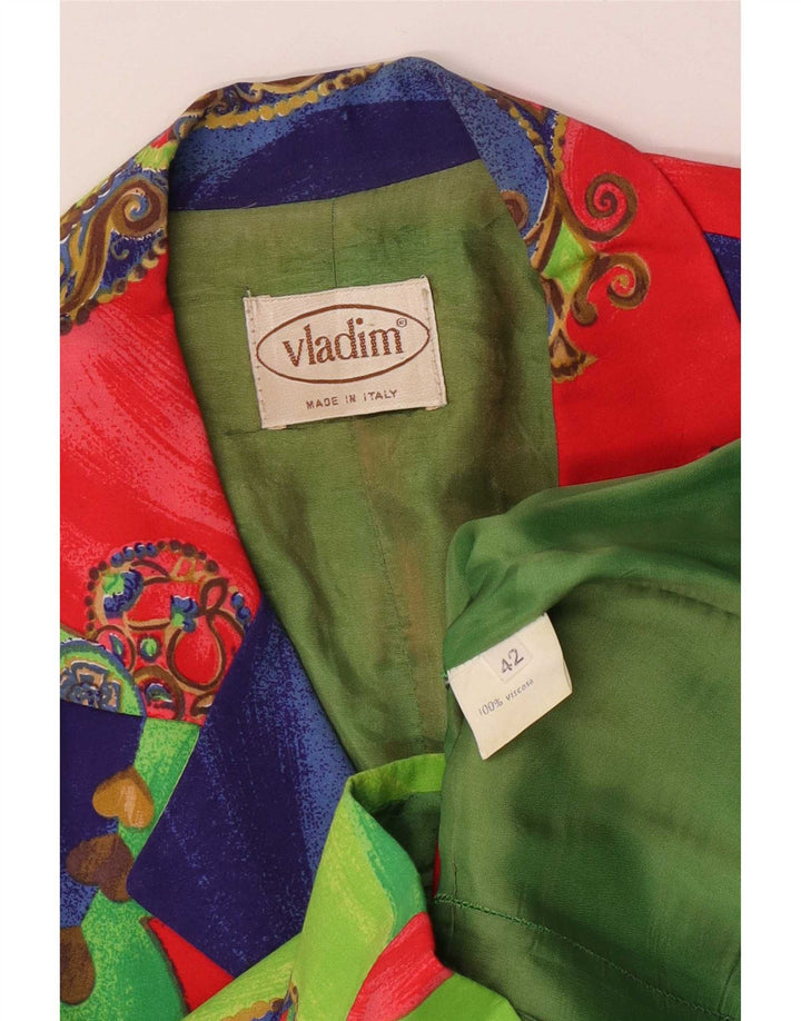 Vintage Damen Blazer Jacke IT 42 Medium Mehrfarbig Patchwork