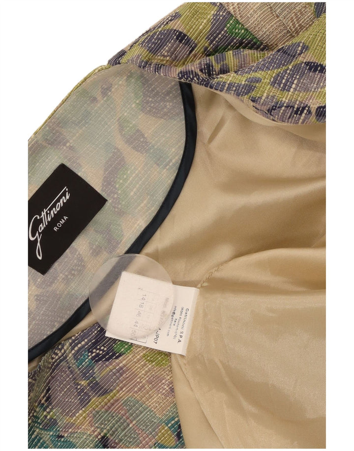 Gattinoni Damen offene Blazerjacke UK 18 XL Mehrfarbig geblümt
