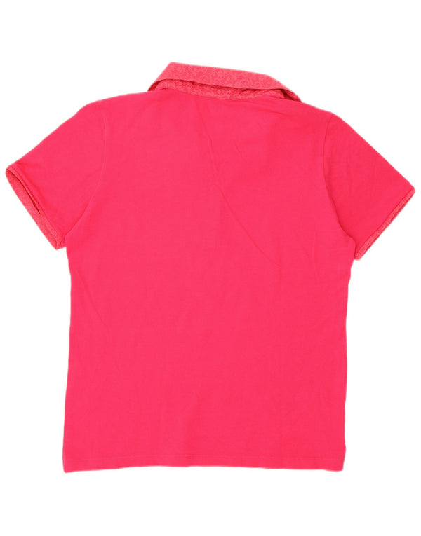 Champion Damen Poloshirt UK 16 Large Pink Paisley