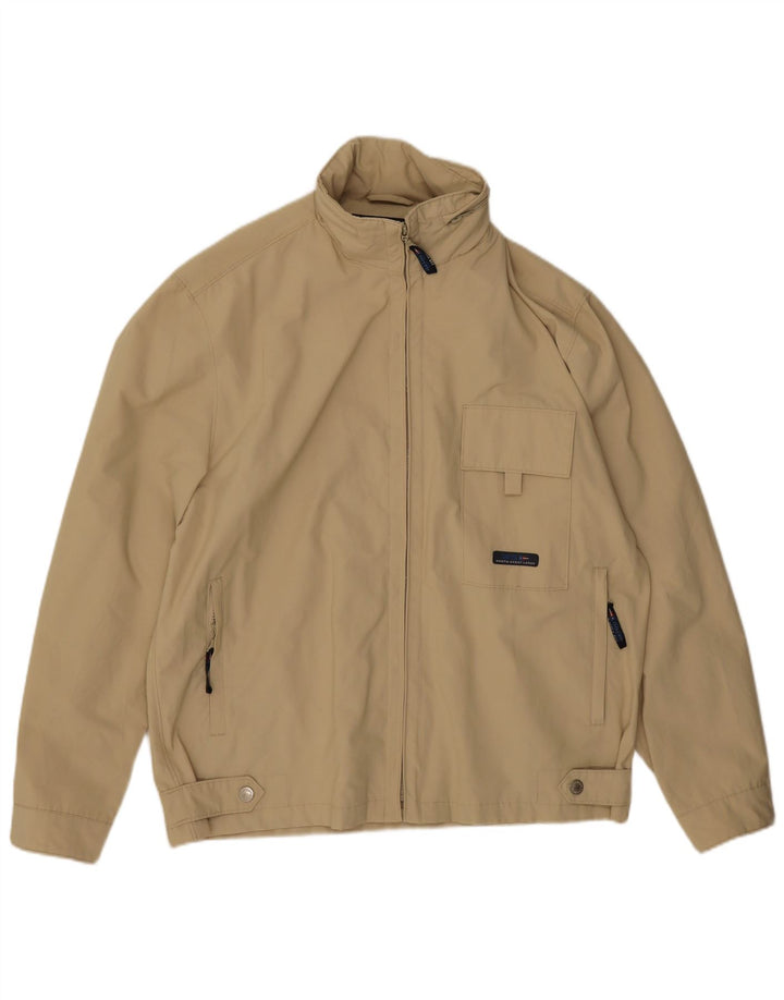 Wampum Herren-Bomberjacke mit Kapuze, UK 40, große beige Baumwolle