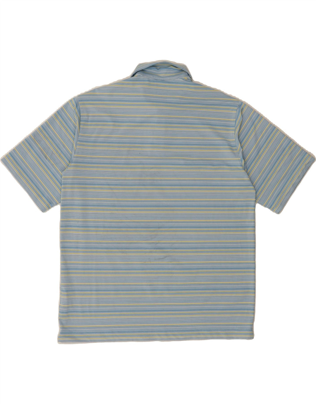 NIKE Mens Polo Shirt UK 42/44 Large Blue Striped Polyester Vintage Nike and Second-Hand Nike from Messina Hembry 