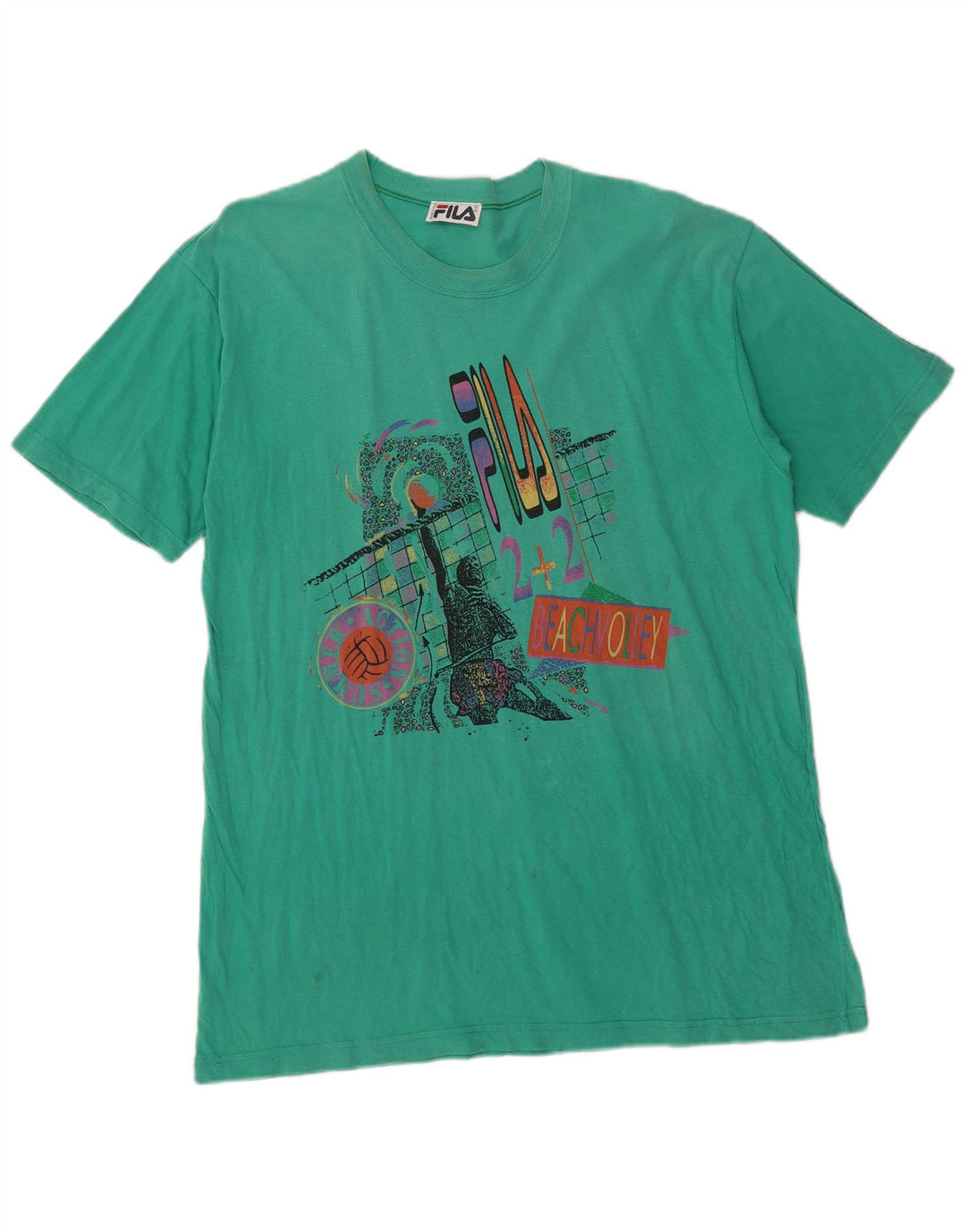 Fila Herren Grafik T-Shirt Top XL Grün