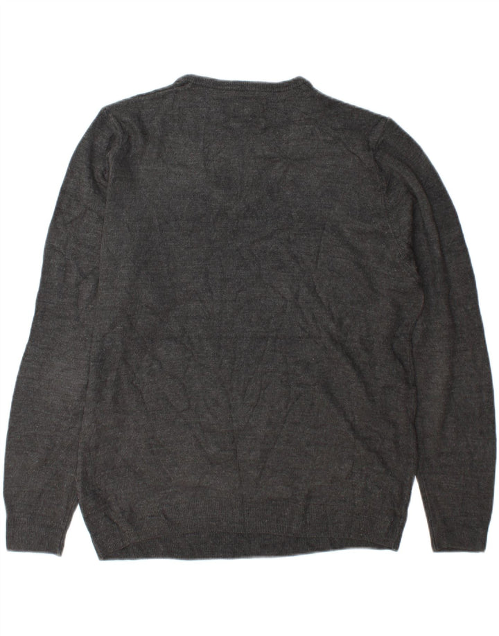 Marks & Spencer Herren-Pullover mit V-Ausschnitt, groß, Acryl, Grau