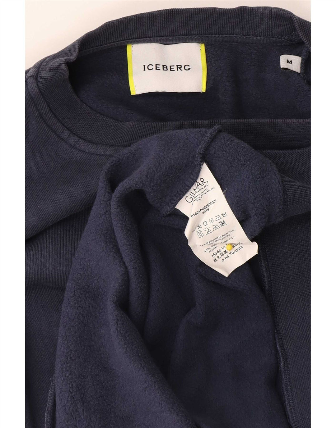 Iceberg Herren Grafik-Sweatshirt-Pullover, mittelmarineblaue Baumwolle