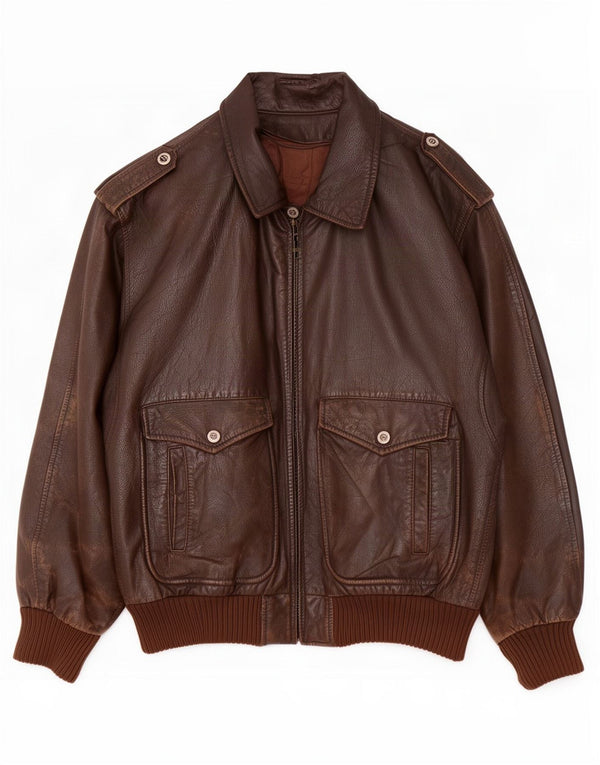 U.S. Air Force Herren Militärlederjacke UK 42 XL Braun
