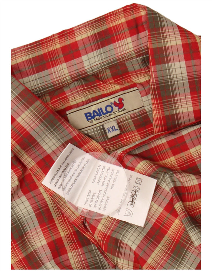 BAILO Herrenhemd 2XL Rot kariertes Polyester